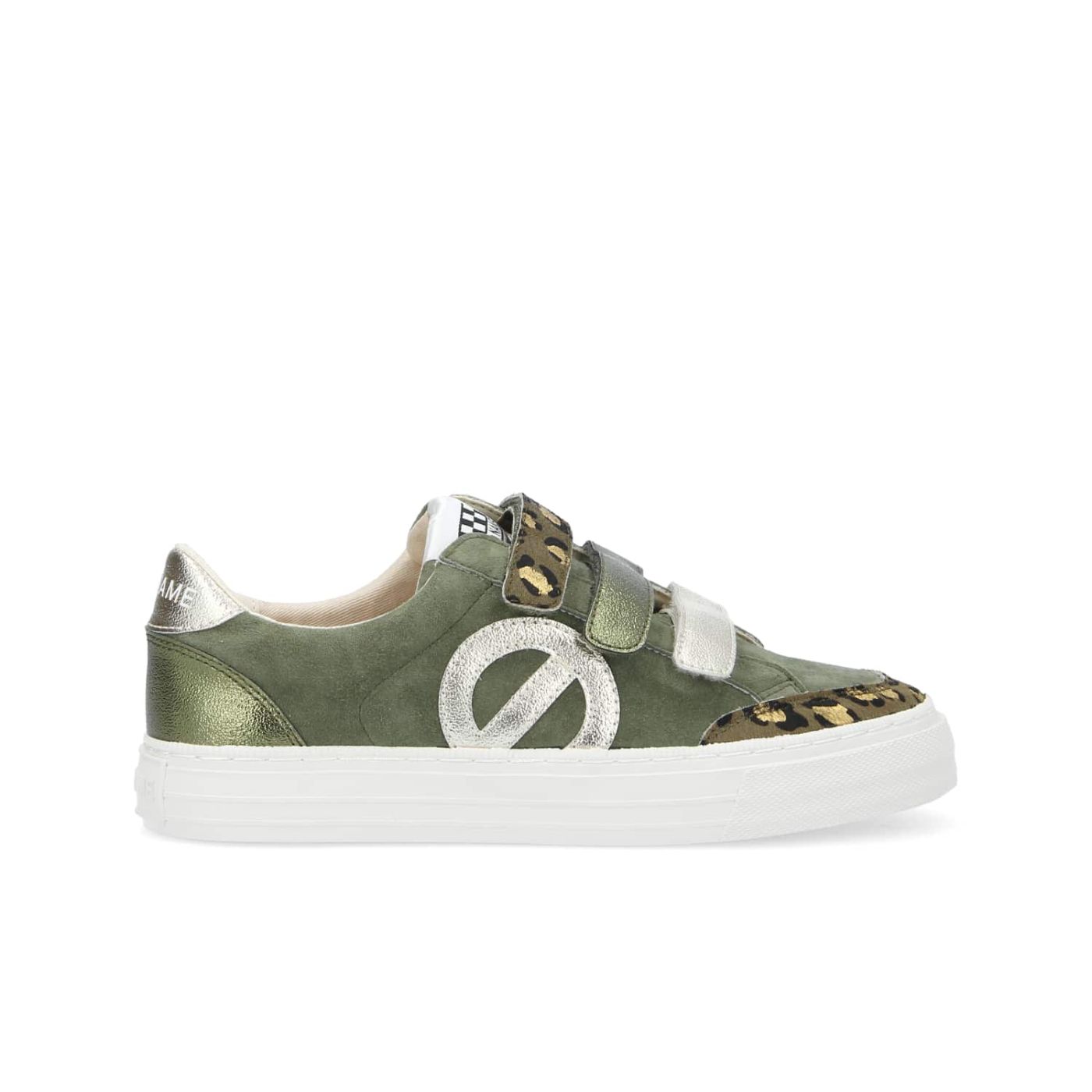 STRIKE STRAPS W  -  GOAT SUEDE/LEO  - LEOPARDATO/VERDE OLIVA/DORATO/